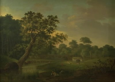A Bridge over a Stream at Skodsborgvej by Elias Meyer