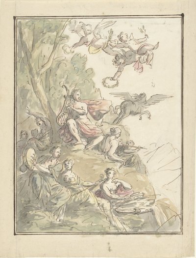 Apollo and the Muses on Parnassus by Elias van Nijmegen