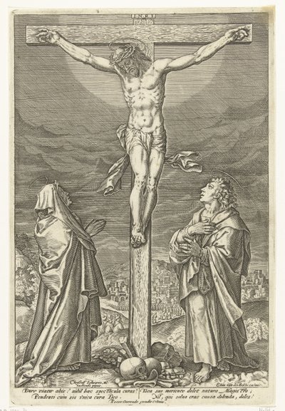 Christ on the Cross, with Mary and John the Baptist (Passion of Christ) by Elias van den Bossche