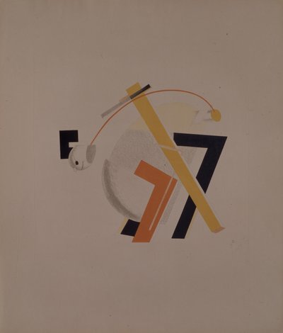 Old Resident. Figurine for the Opera Victory Over the Sun by A. Kruchenykh by Eliezer Markowich Lissitzky