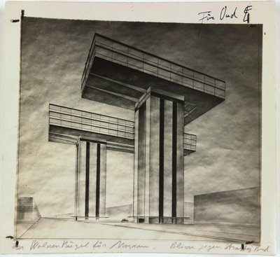 Skyscraper Wolkenbügel on Strastnoy Boulevard in Moscow by Eliezer Markowich Lissitzky