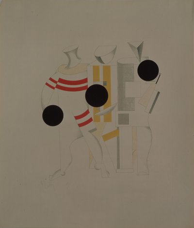 Sportsmen. Figurine for the opera Victory over the sun by A. Kruchenykh by Eliezer Markowich Lissitzky