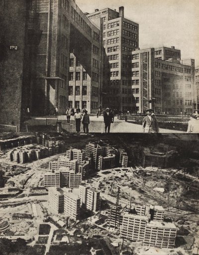 The Gosprom Complex Palace of Industry in the Ukrainian City of Kharkov, 1933 by Eliezer Markowich Lissitzky
