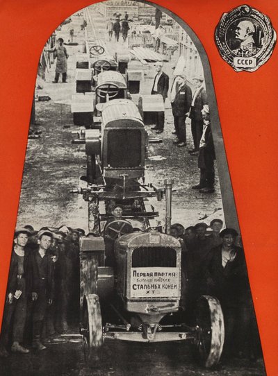 The Stalingrad Tractor Plant. Illustration from USSR Builds Socialism by Eliezer Markowich Lissitzky