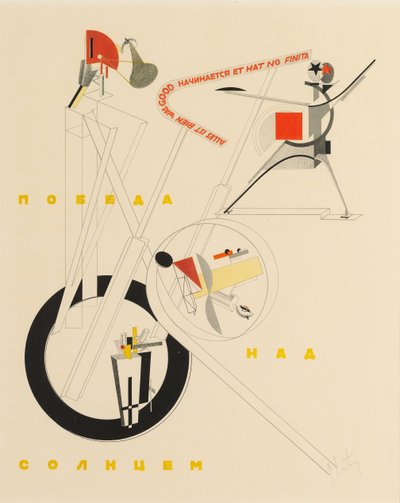 Title Sheet of Victory over the Sun by A. Kruchenykh by Eliezer Markowich Lissitzky