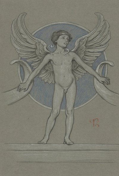 Boy with Wings and Cornucopia by Elihu Vedder