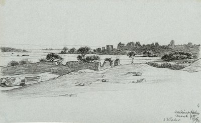 From 30 Drawings of Nile Journey: Medine & Haboo by Elihu Vedder