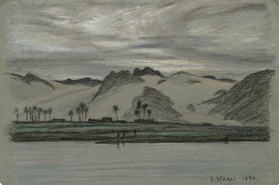 From 30 Drawings of Nile Journey, No. 19 by Elihu Vedder