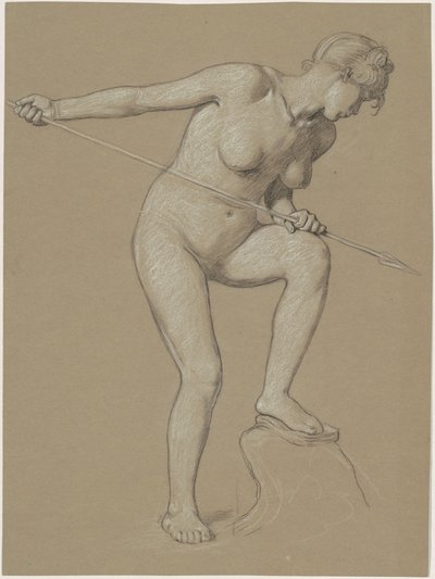 Girl Spearing Dolphin by Elihu Vedder