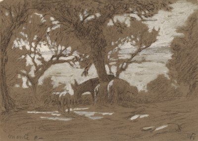 Mt. Colognola - Sheep Grazing on Lake Trasimeno by Elihu Vedder