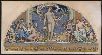 Rome, Representative of the Arts: design for decoration in Bowdoin College by Elihu Vedder
