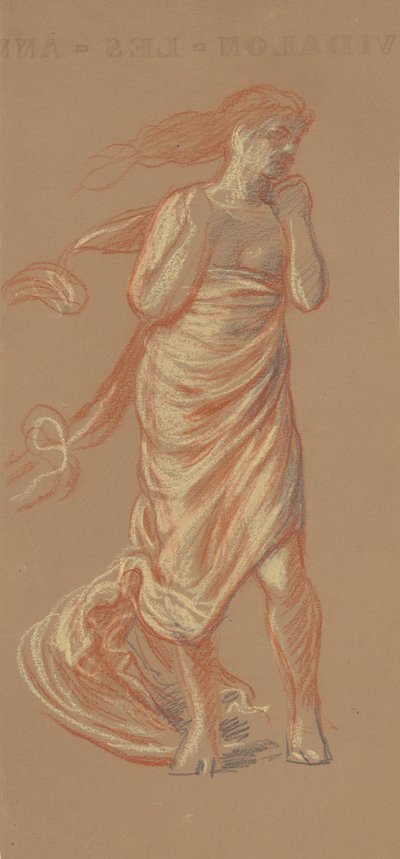 Standing Draped Female Figure by Elihu Vedder