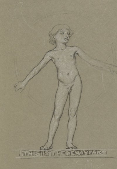 Study for Winged Youth (The New Year) by Elihu Vedder