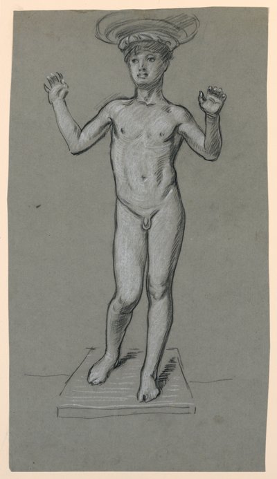 Figure Study for a Fountain Design by Elihu Vedder