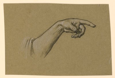 Pointing Left Hand, Wrist, Forearm to Beginning of Sleeve by Elihu Vedder