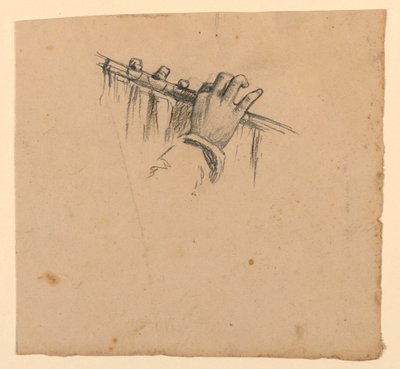 Study of Hands Holding Flute by Elihu Vedder