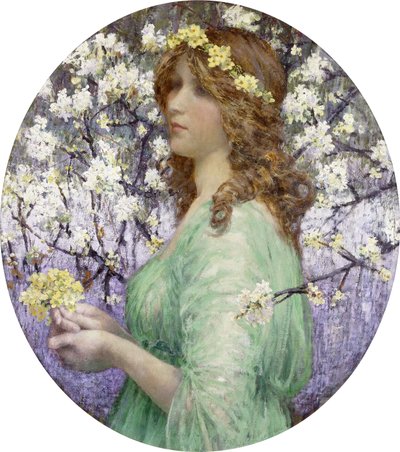 Young Woman with Bouquet by Elisabeth (attr. to) Sonrel