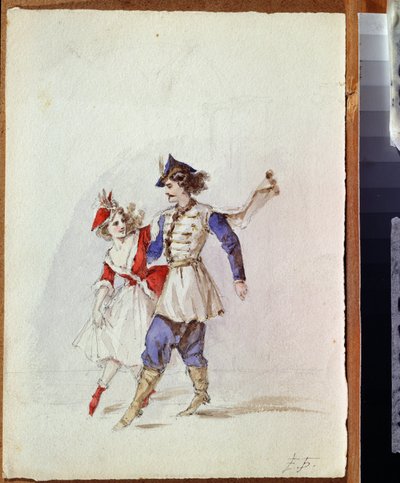 Dancing pair in Polish dress by Elisabeth Bem