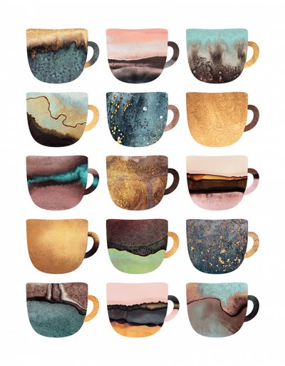 Abstract Patterned Cups by Elisabeth Fredriksson