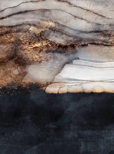 Golden Fluid Abstract by Elisabeth Fredriksson