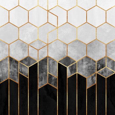 Gradient Gold Hexagons by Elisabeth Fredriksson