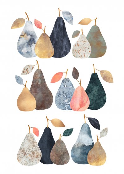 Modern Abstract Pears by Elisabeth Fredriksson