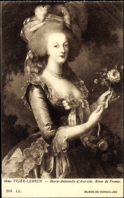 Portrait of Queen Marie Antoinette (1755-1793) (print) by Elisabeth Louise (after) Vigee Lebrun