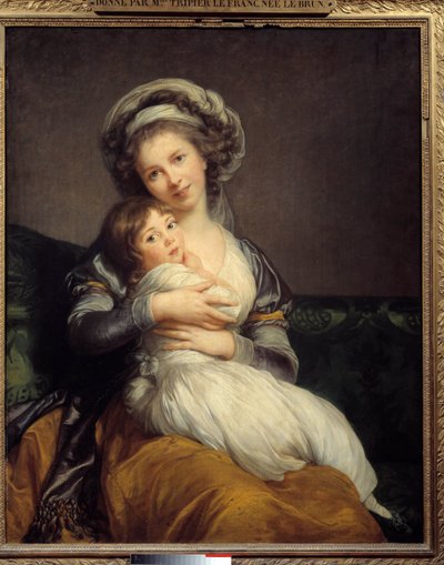 Madame Vigee-Le Brun and Her Daughter, Jeanne Marie-Louise by Elisabeth Louise Vigee Lebrun