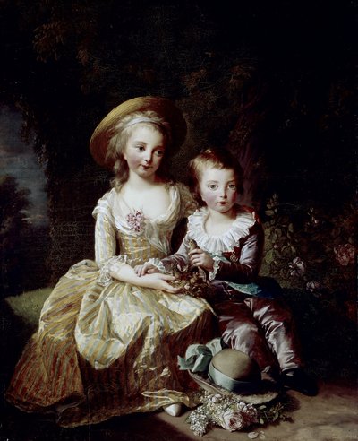 Portrait of Marie Thérèse Charlotte of France and Delfino Louis Joseph Xavier of France by Elisabeth Louise Vigee Lebrun