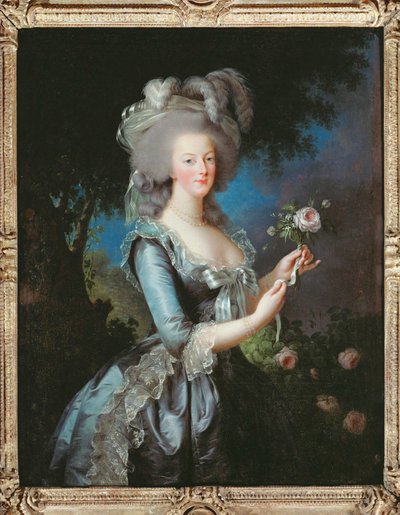 Portrait of Queen Marie-Antoinette, Also Called Marie Antoinette with a Rose by Elisabeth Louise Vigee-Lebrun