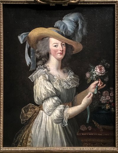 Marie Antoinette in a Muslin Dress by Elisabeth Louise Vigee Lebrun