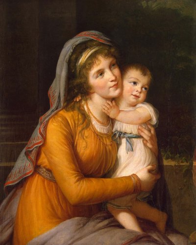 Portrait of Baroness Anna Sergeyevna Stroganova with Her Son by Elisabeth Louise Vigee Lebrun