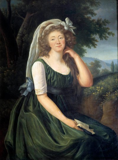 Portrait of Jeanne Becu, Countess du Barry (1743-1793), Courtesan and Mistress of Louis XV, at Louveciennes at the Age of 46 by Elisabeth Louise Vigee Lebrun