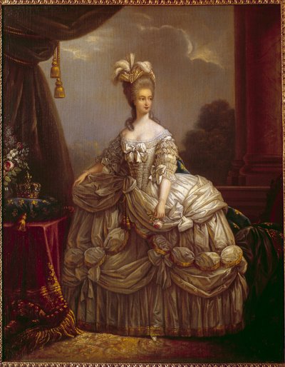 Portrait of Marie Antoinette by Lorraine Habsburg, Queen of France by Elisabeth Louise Vigee Lebrun