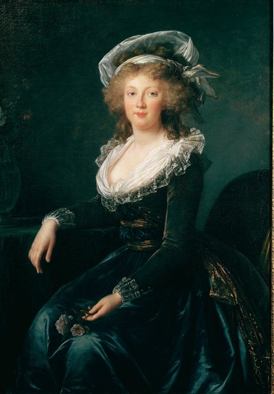 Portrait of Marie Therese of Bourbon Naples, Queen of Naples and Sicily (1772-1807) (Painting by Elisabeth Vigee Lebrun, 1790) by Elisabeth Louise Vigee Lebrun