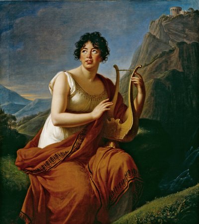 Portrait of the author Baronne Anne Louise Germaine de Staël 1766-1817 as Corinne on Cape Misenum by Elisabeth Louise Vigee Lebrun