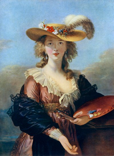 Self Portrait in a Straw Hat, c1782 by Elisabeth Louise Vigee Lebrun