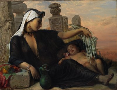 An Egyptian Fellah Woman with her Baby by Elisabeth Maria Anna Jerichau Baumann