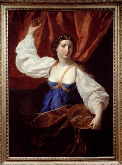Liberality: A Young Woman Holding a Tray Filled with Gold and Jewelry by Elisabetta Sirani