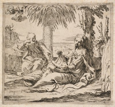 Rest on the Flight into Egypt by Elisabetta Sirani