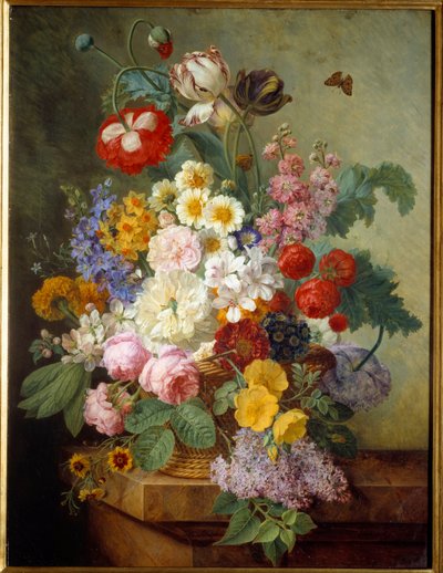 Flowers in a Rocaille by Elise Bruyere