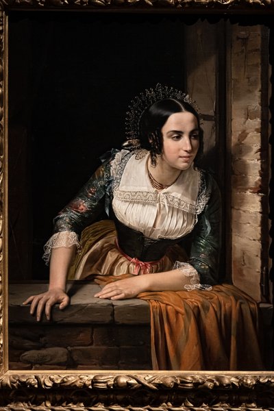 Lucia Mondella at the Window, Waiting for Her Betrothed to Return on the Day of Their Wedding by Eliseo Sala