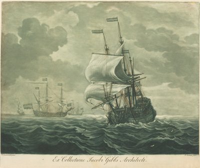 Shipping Scene from the Collection of Jacob Gibbs, 1720s by Elisha Kirkall