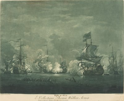 Fight in 1672 by Elisha Kirkall after Willem van de Velde the Younger