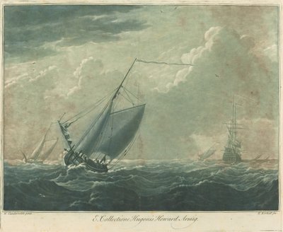 Shipping Scene from the Collection of Hugo Howard by Elisha Kirkall after Willem van de Velde the Elder