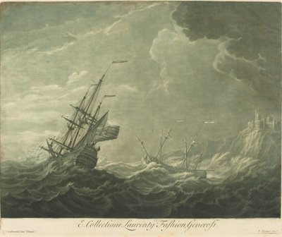 Shipping Scene from the Collection of Lawrence Fashion by Elisha Kirkall after Willem van de Velde the Younger
