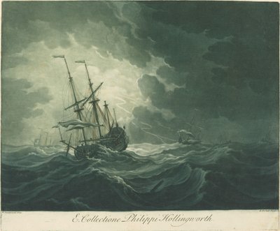 Shipping Scene from the Collection of Philip Hollingworth by Elisha Kirkall after Willem van de Velde the Elder