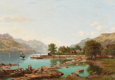 Landscape With Mountains by Lake Maggiore by Eliza Agnetus Emilius Nijhoff