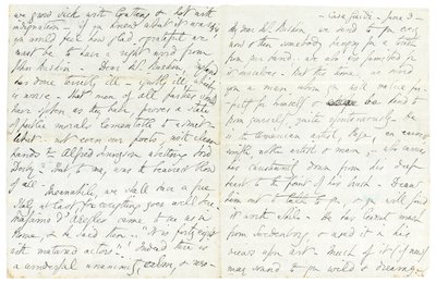 Autograph Letter to John Ruskin, Casa Giudi, Florence, 3rd June 1859 by Elizabeth Browning