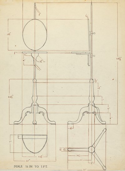 Pole Screen and Candlestand by Elizabeth Curtis